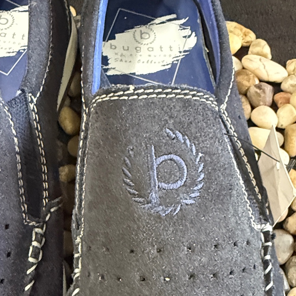Bugatti Navy Perforated Slip-On Loafers - Picture 5 of 7